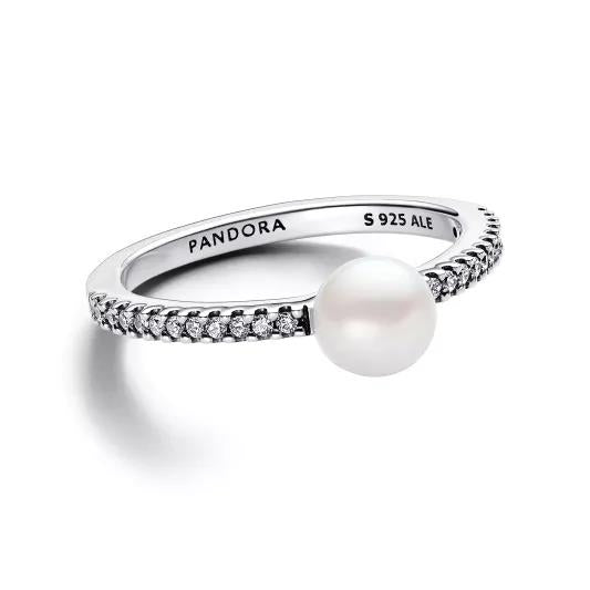 Anel Pandora Sterling ring White Freshwater