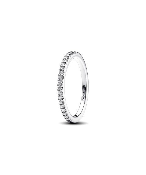 Pandora Ring Sterling silver ring with clear cubic zirconia