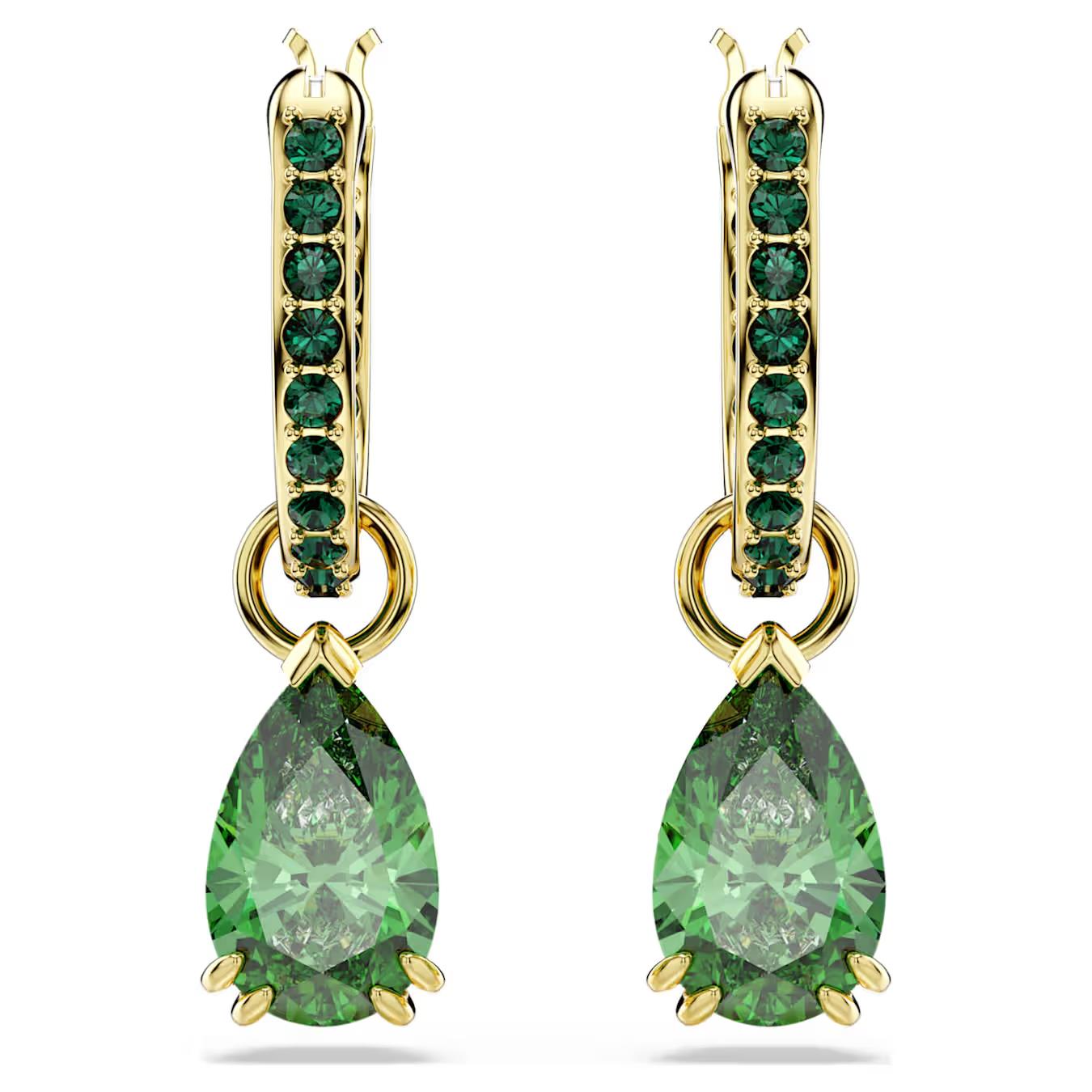 Brincos Swarovski Pear Cut Green