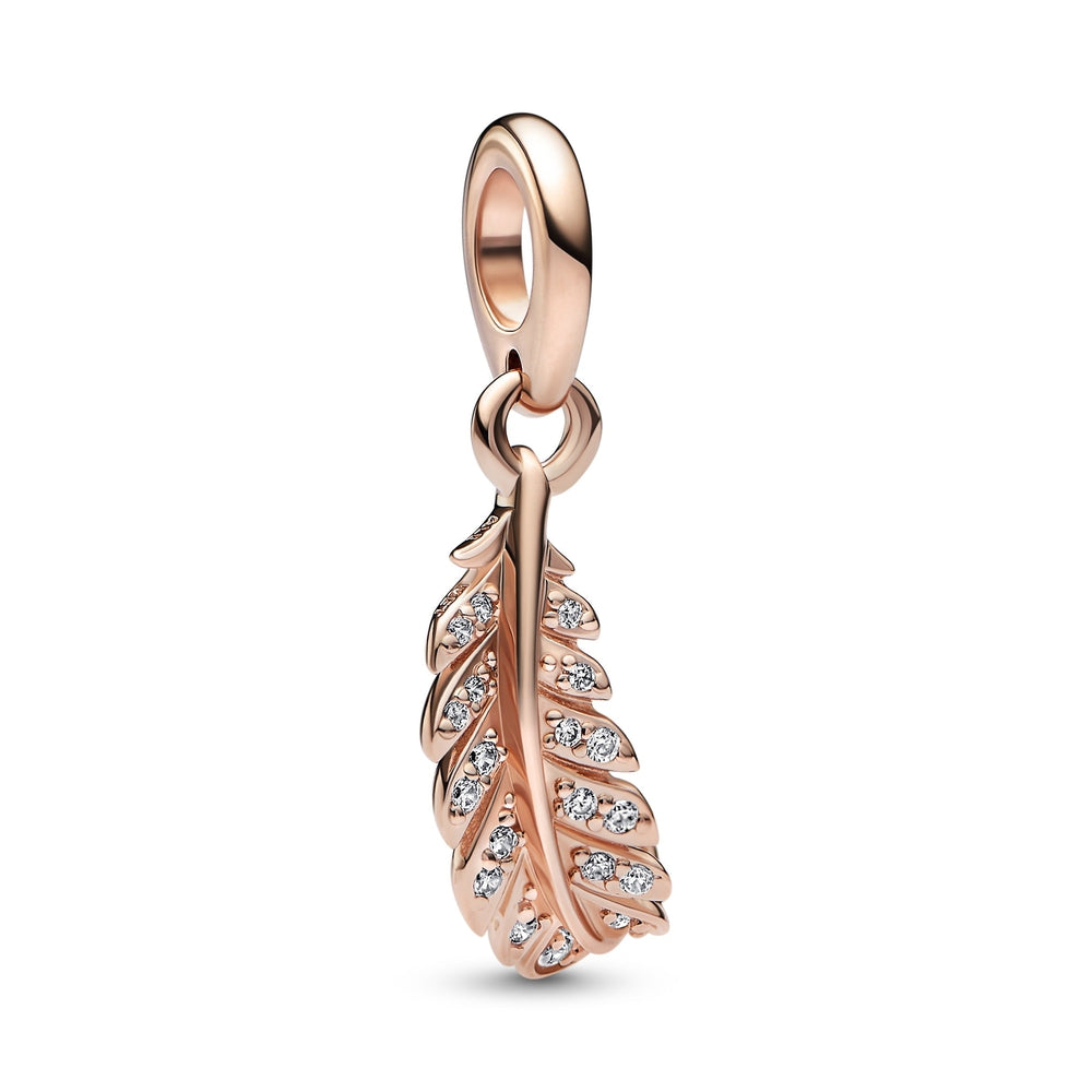 Pendente Pandora Rose Floating Curved Feather