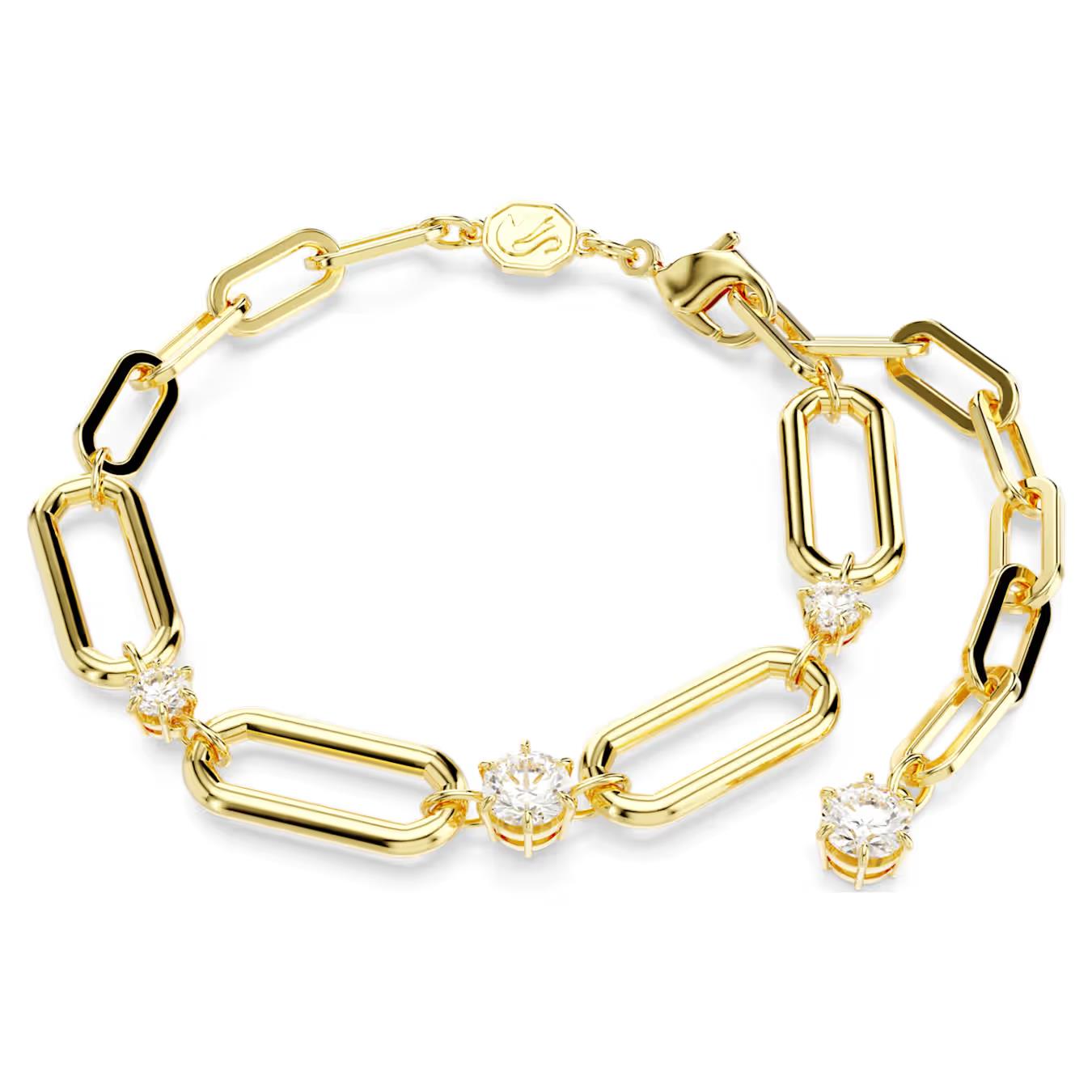 Pulseira Swarovski  Constella Branca, Lacado a dourado