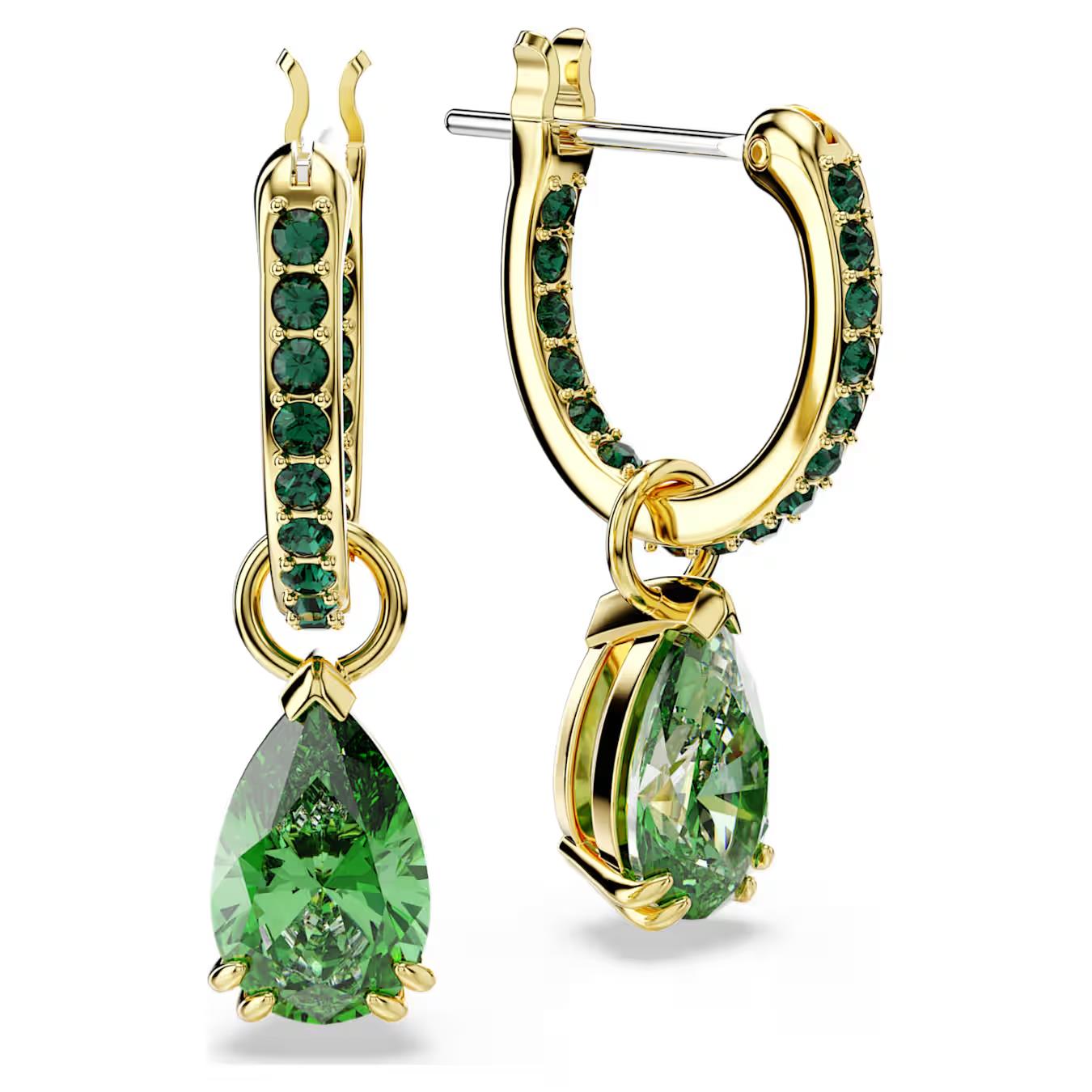 Brincos Swarovski Pear Cut Green