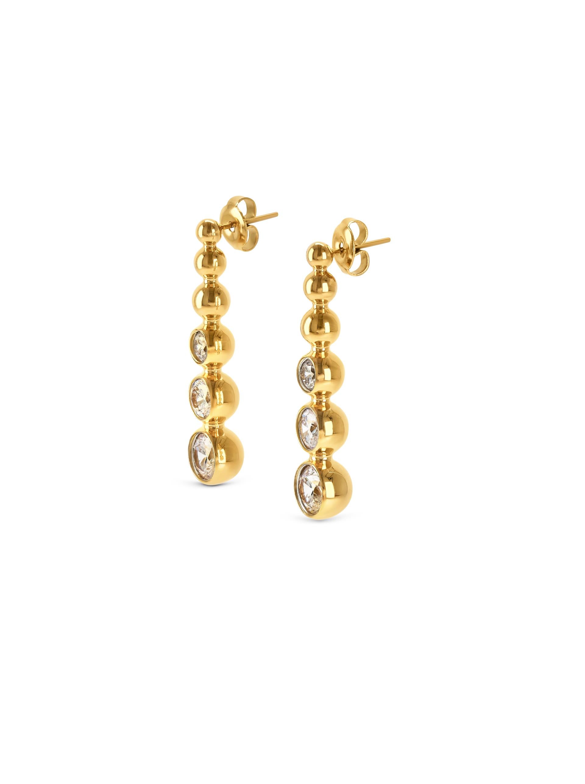 One Lady Infinity Crystal Gold Earrings