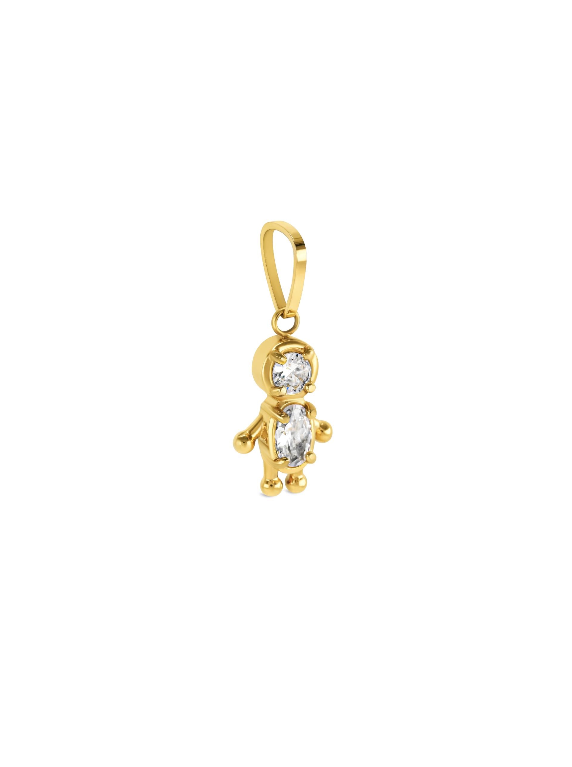 One Energy Boy Crystal Gold Charm