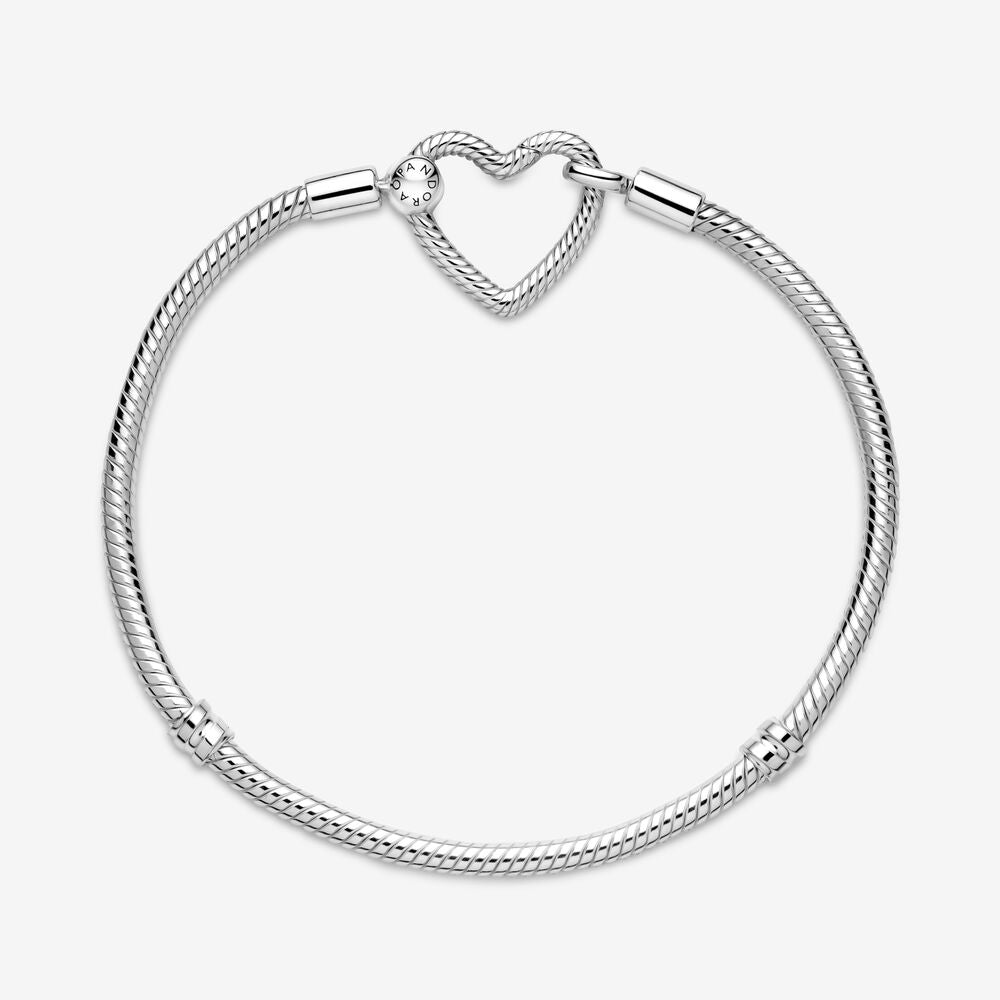 Pandora Bracelet with Open Heart Clasp