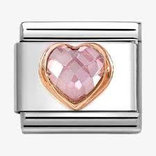 Link Nomination Pink Heart Stone