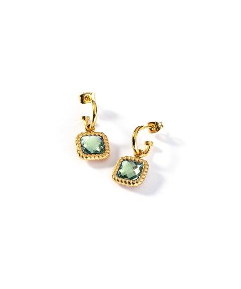 Anjewels My Way Gold and Green Earrings