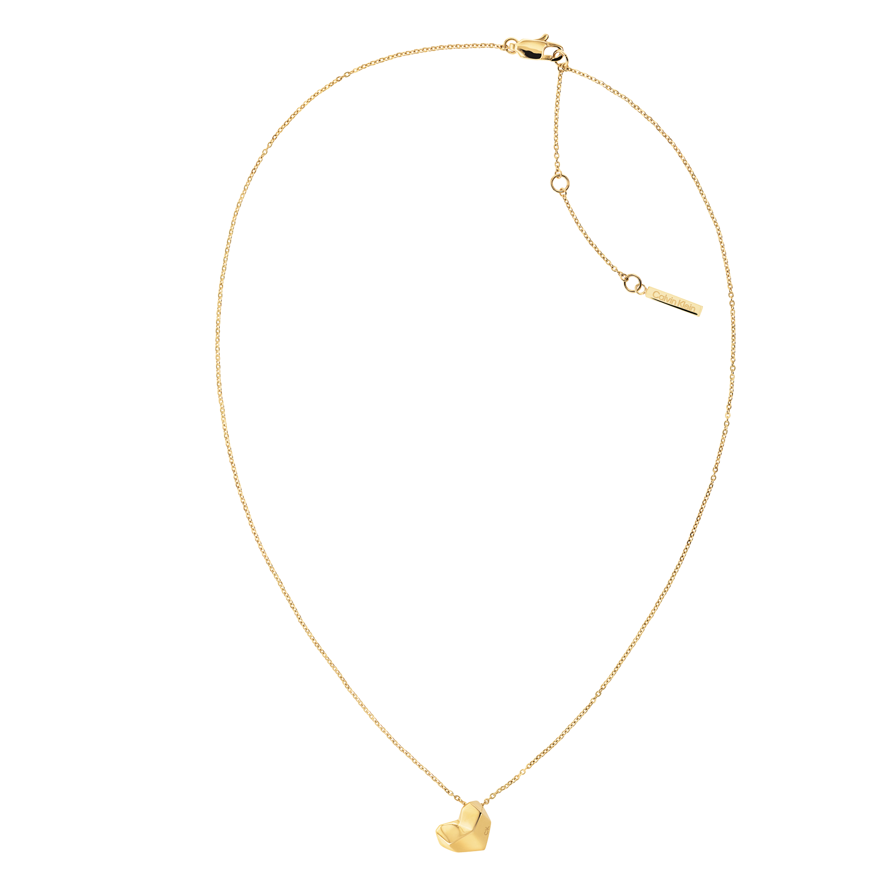 Colar Clavin Klein  Faceted Heart Dourado - Ana Joalheiros