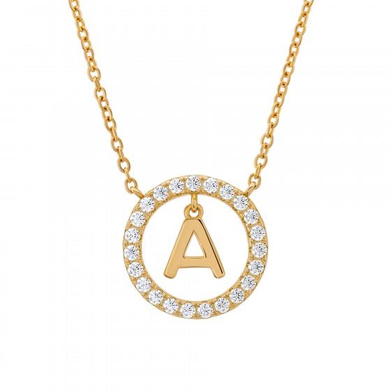 UNIKE LETTER IN CIRCLE A NECKLACE