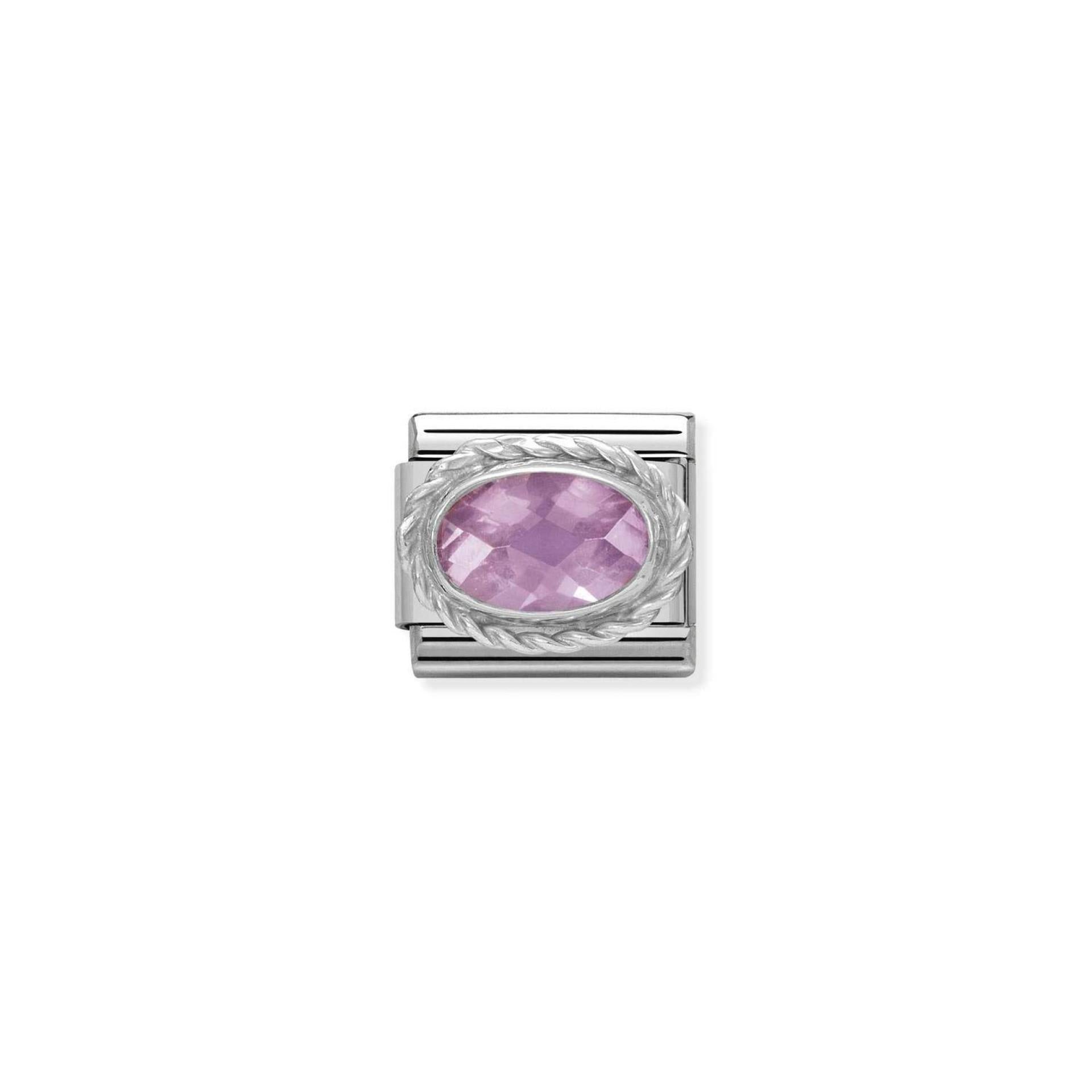 Link Nomination Pink Round Stone