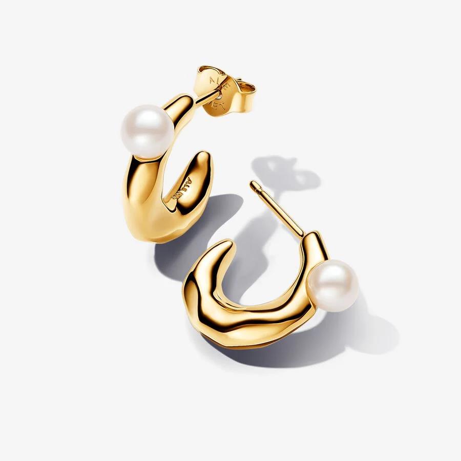 Brincos Pandora Gold Hoop Earrings