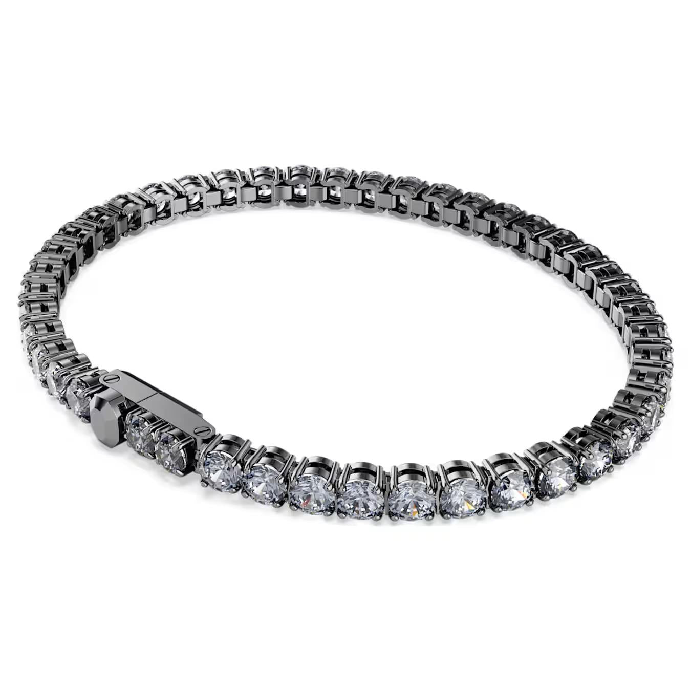 Matrix Tennis Bracelet, Round Cut, Grey, Lacquered