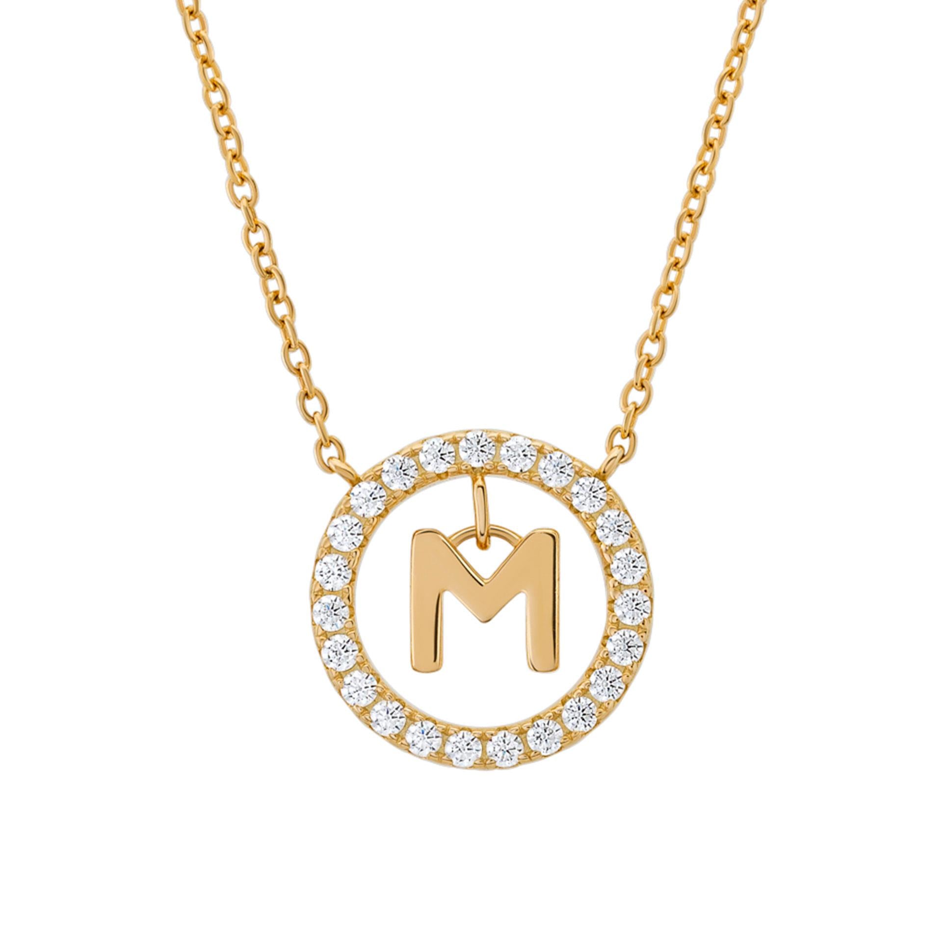 UNIKE LETTER IN CIRCLE M NECKLACE