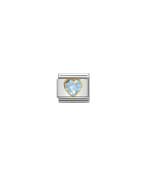 Link Nomination Faceted Stone Heart