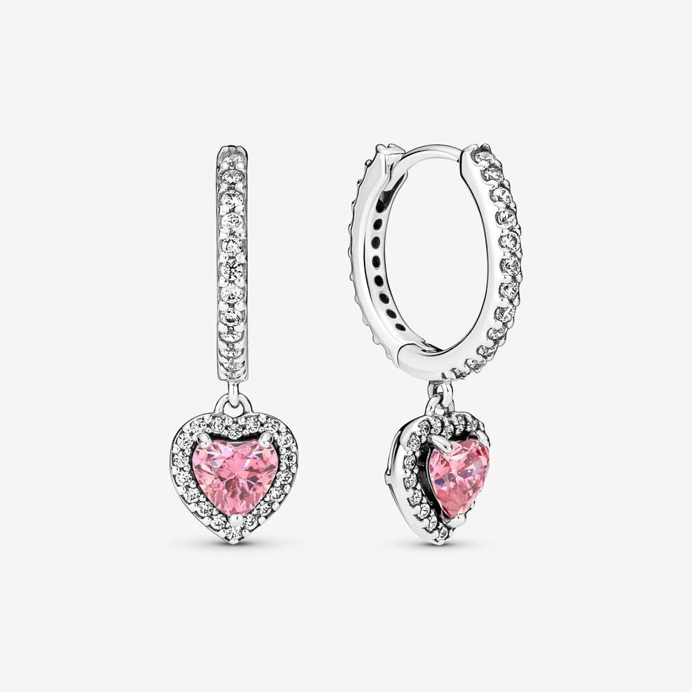 Brincos Pandora Sparkling Halo Heart Hoop - Ana Joalheiros