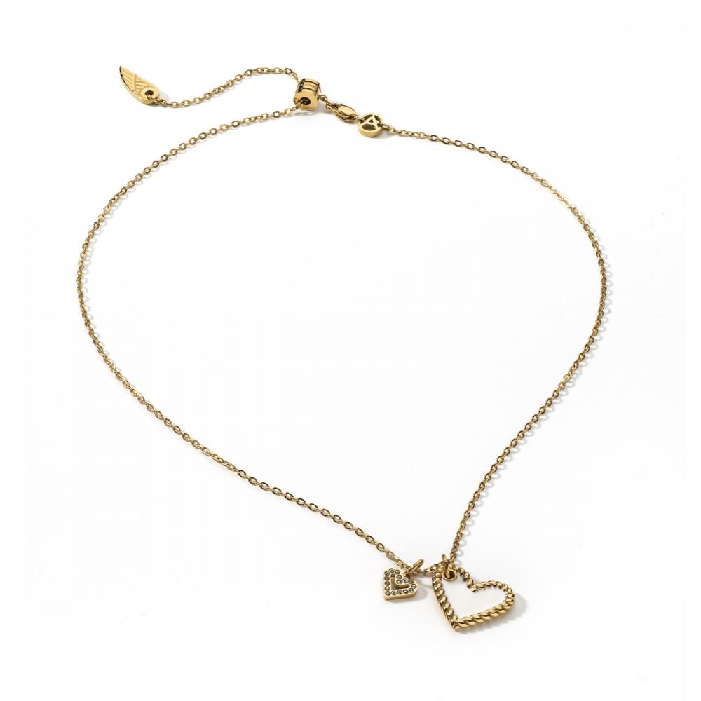 Anjewels Sweet Mom Gold Necklace. White Heart