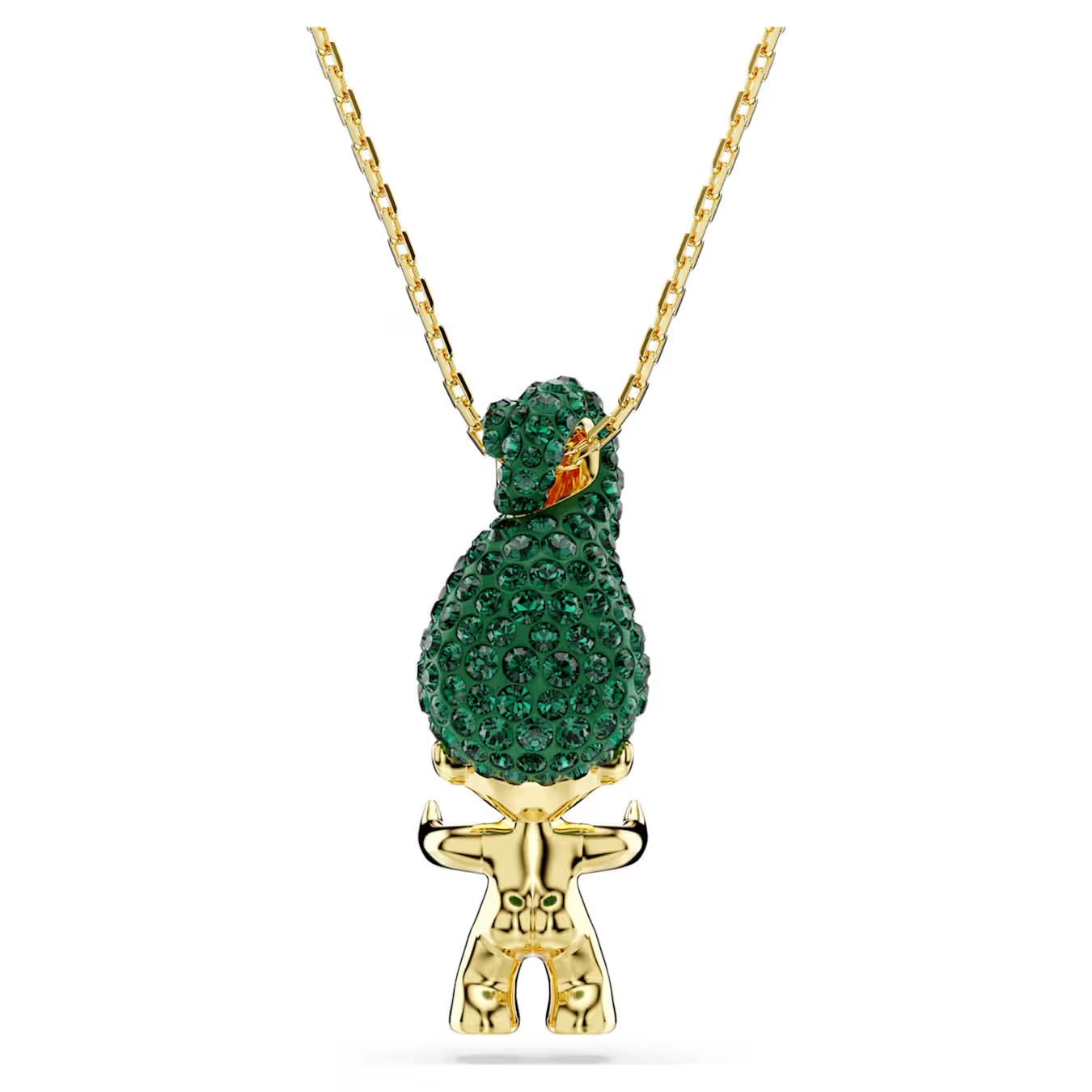 Pingente Swarovski  Good Luck Trolls Troll, Verde, Lacado a dourado