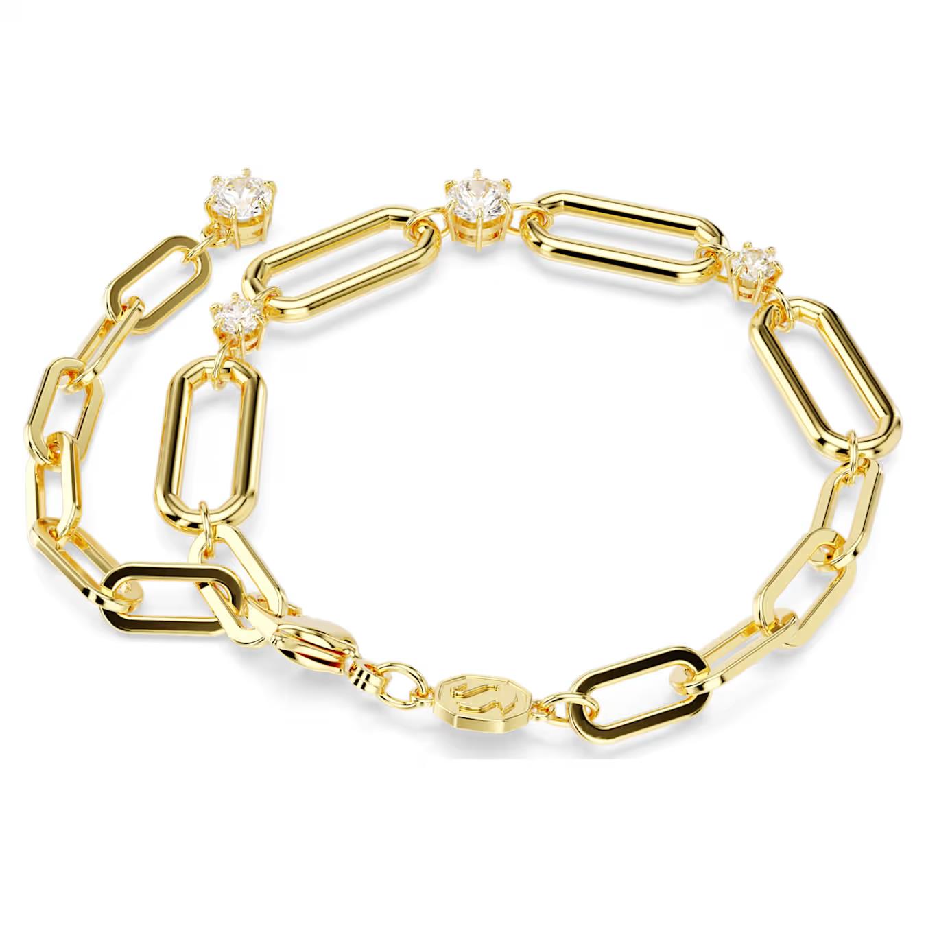 Swarovski Constella Bracelet White, Gold Lacquered