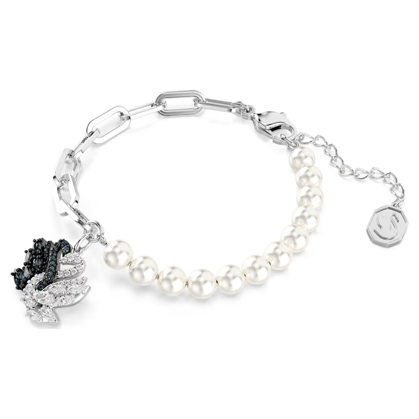 Pulseira Swarovski Swan Crystal Pearl Cisne