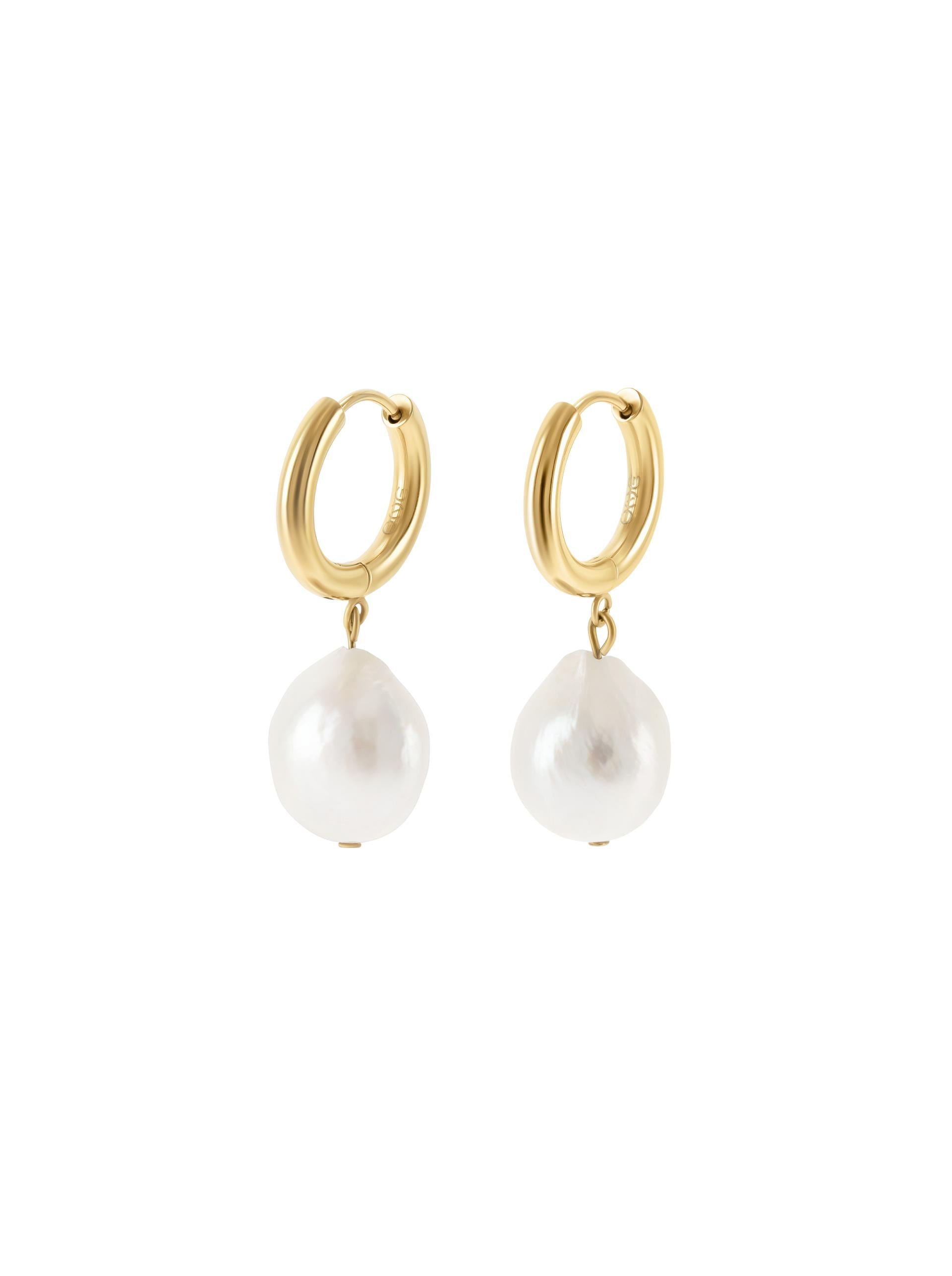 Brincos One Senhora Pearly Hoops Gold