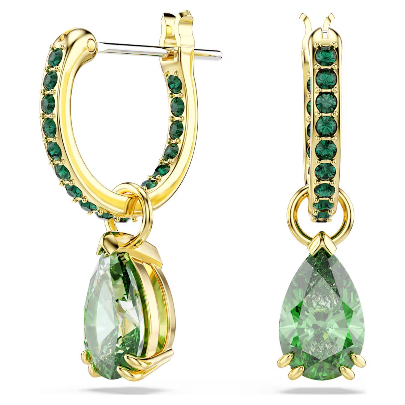 Brincos Swarovski Pear Cut Green