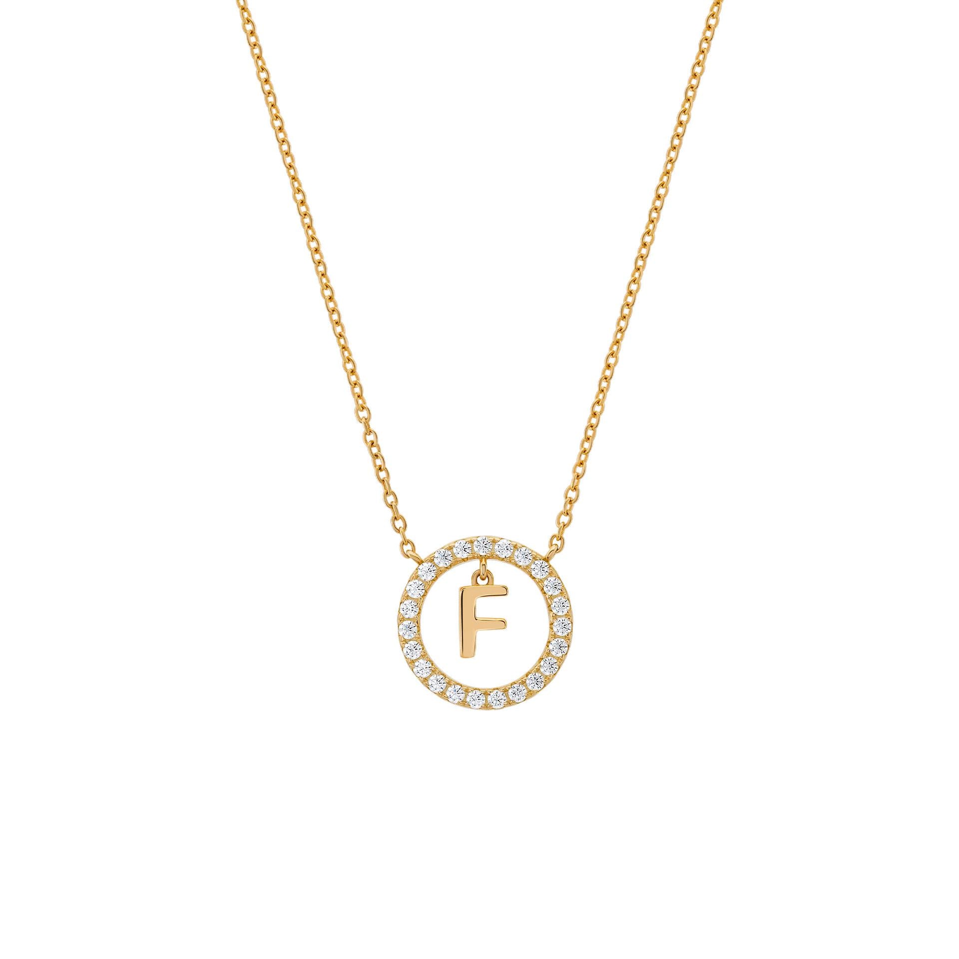 UNIKE LETTER IN CIRCLE F NECKLACE