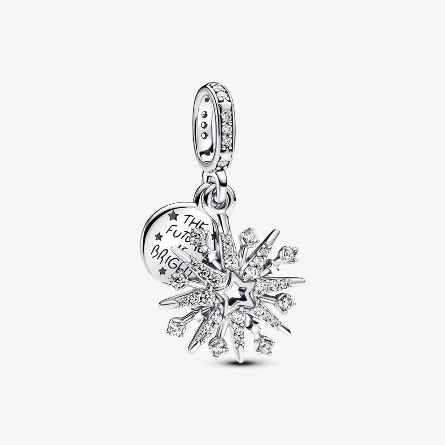 Pandora Charm Double Firework Sparkling Charm