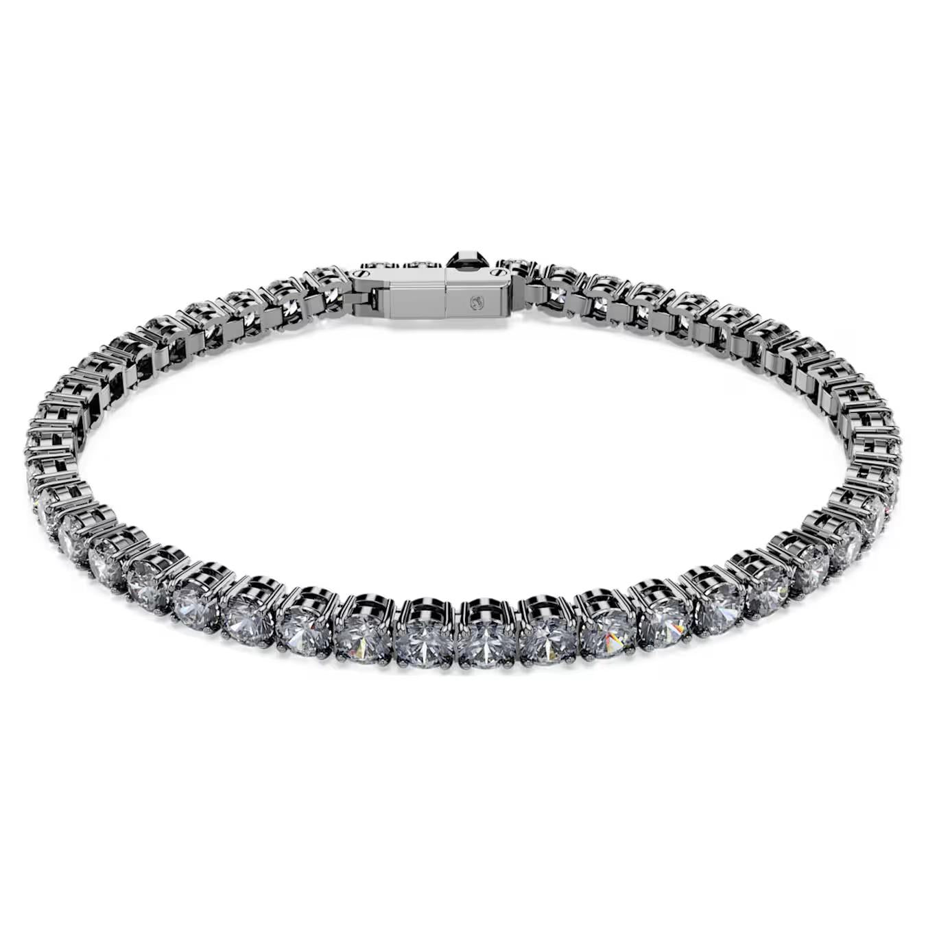 Matrix Tennis Bracelet, Round Cut, Grey, Lacquered